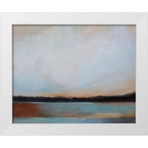 Blue Sunset White Modern Wood Framed Art Print by Jerry, Alison