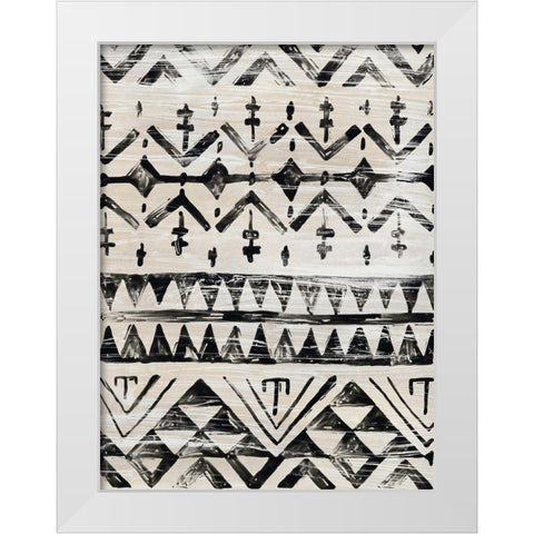 Modern Mudcloth I White Modern Wood Framed Art Print by Vess, June Erica