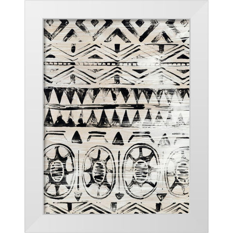 Modern Mudcloth II White Modern Wood Framed Art Print by Vess, June Erica