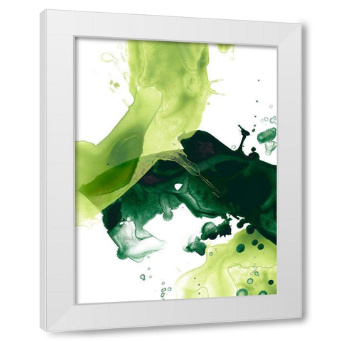Emerald Swath II White Modern Wood Framed Art Print by Vess, June Erica