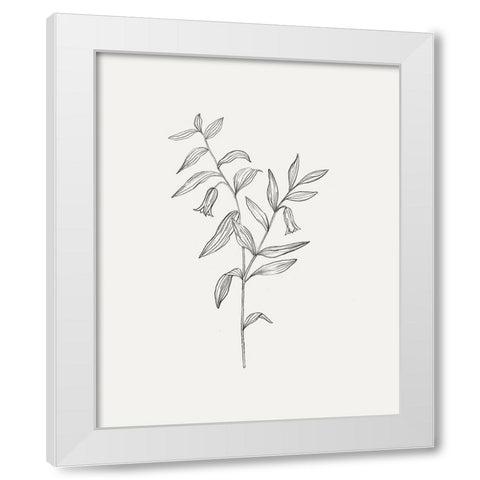 Wild Foliage Sketch IV White Modern Wood Framed Art Print by Borges, Victoria