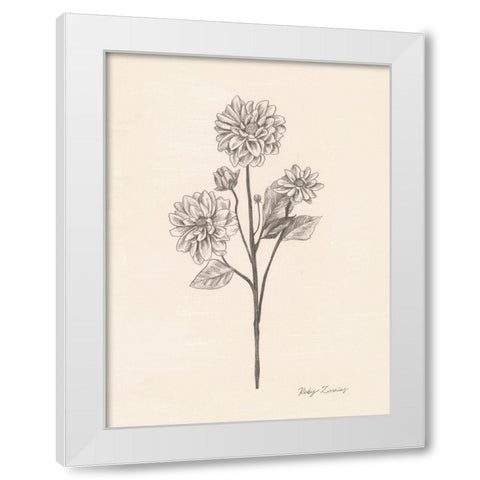 Garden Zinnias II White Modern Wood Framed Art Print by Popp, Grace