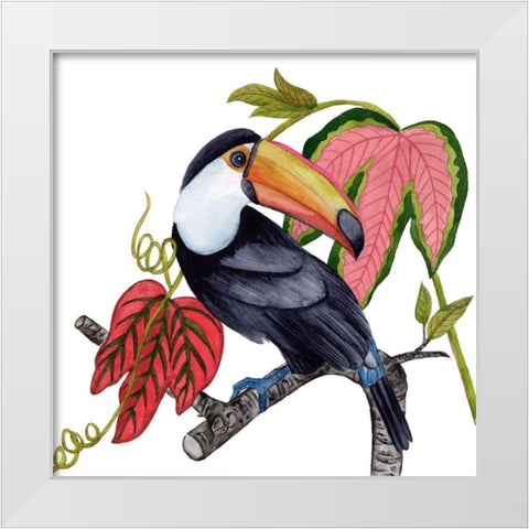 Toco Toucan I White Modern Wood Framed Art Print by Wang, Melissa