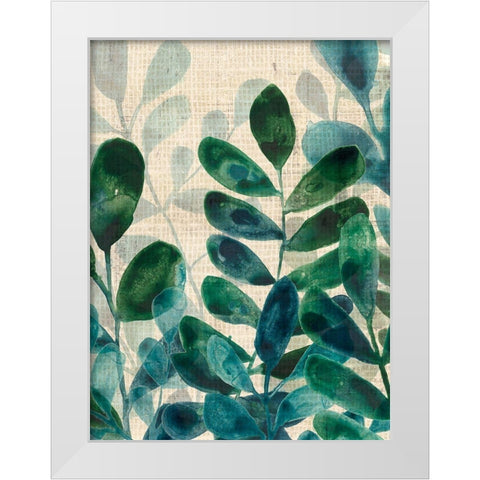 Verdant Sophistication I White Modern Wood Framed Art Print by Vess, June Erica