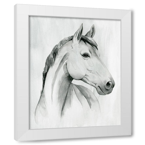 Silver Gelding I White Modern Wood Framed Art Print by Popp, Grace