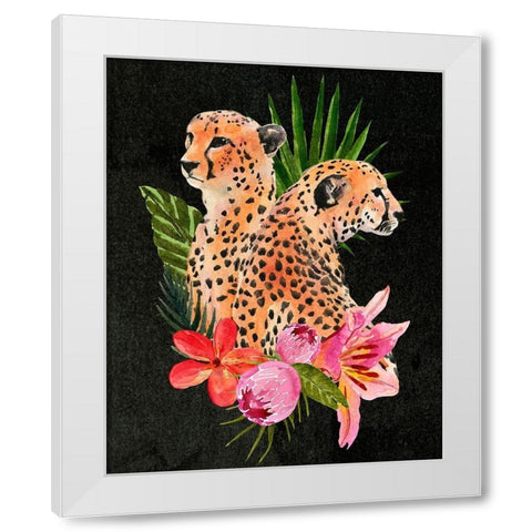 Cheetah Bouquet I White Modern Wood Framed Art Print by Warren, Annie