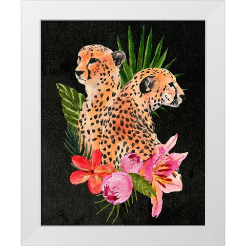 Cheetah Bouquet I White Modern Wood Framed Art Print by Warren, Annie