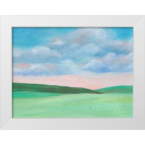 Soft Sky II White Modern Wood Framed Art Print by Moore, Regina