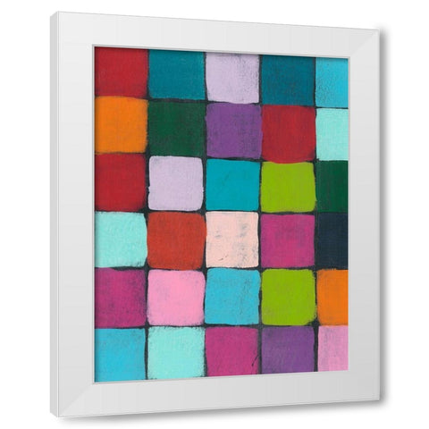 Colorful Harmony II White Modern Wood Framed Art Print by Moore, Regina