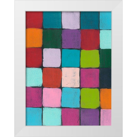 Colorful Harmony II White Modern Wood Framed Art Print by Moore, Regina