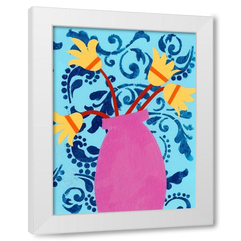 Graphic Vase II White Modern Wood Framed Art Print by Moore, Regina