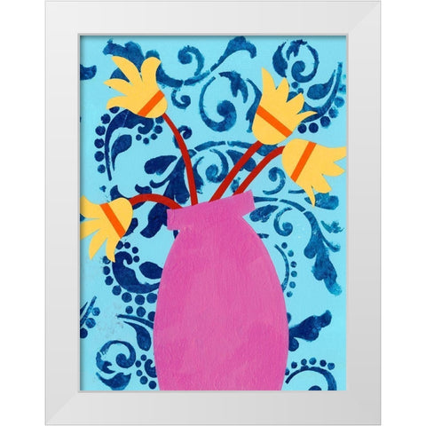 Graphic Vase II White Modern Wood Framed Art Print by Moore, Regina