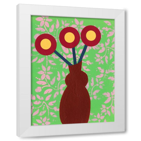 Graphic Vase III White Modern Wood Framed Art Print by Moore, Regina
