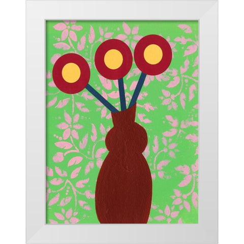 Graphic Vase III White Modern Wood Framed Art Print by Moore, Regina
