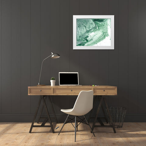 Marbled Malachite I White Modern Wood Framed Art Print by Studio W