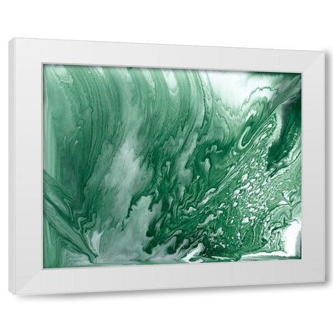 Marbled Malachite II White Modern Wood Framed Art Print by Studio W