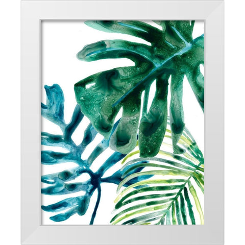 Tropical Leaf Medley III White Modern Wood Framed Art Print by Vess, June Erica