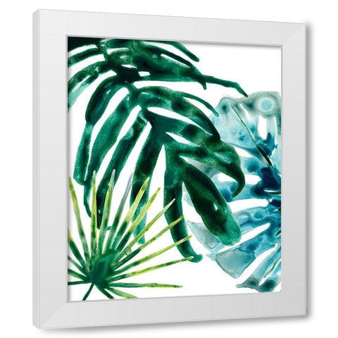 Tropical Leaf Medley IV White Modern Wood Framed Art Print by Vess, June Erica