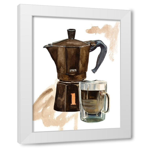 Morning Coffee III White Modern Wood Framed Art Print by Wang, Melissa