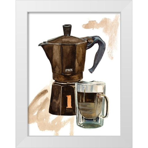 Morning Coffee III White Modern Wood Framed Art Print by Wang, Melissa