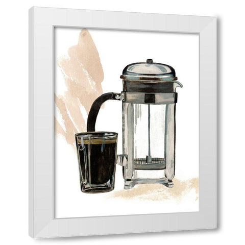 Morning Coffee IV White Modern Wood Framed Art Print by Wang, Melissa