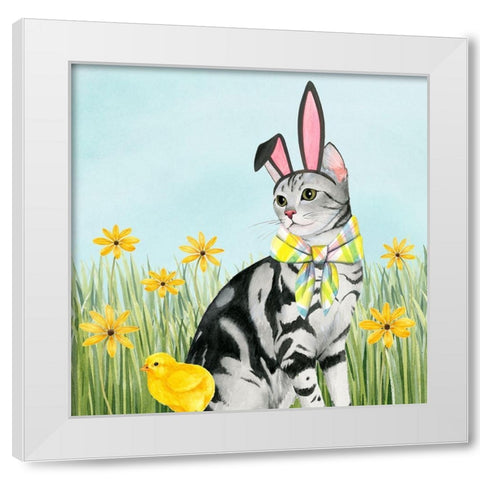 Easter Cats III White Modern Wood Framed Art Print by Popp, Grace