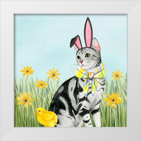 Easter Cats III White Modern Wood Framed Art Print by Popp, Grace
