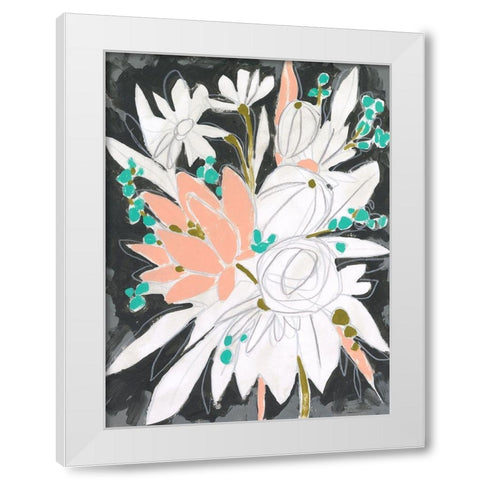Charcoal Bouquet II White Modern Wood Framed Art Print by Vess, June Erica