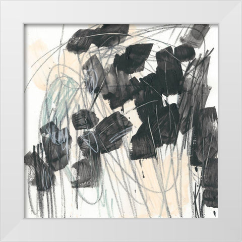 Scramble I White Modern Wood Framed Art Print by Vess, June Erica