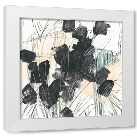 Scramble III White Modern Wood Framed Art Print by Vess, June Erica