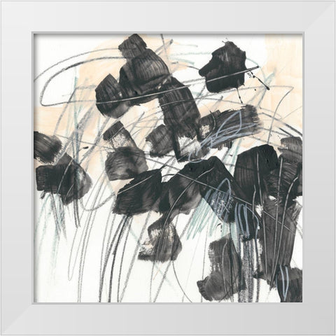 Scramble IV White Modern Wood Framed Art Print by Vess, June Erica