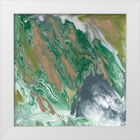 Verdant Swirl I White Modern Wood Framed Art Print by Studio W