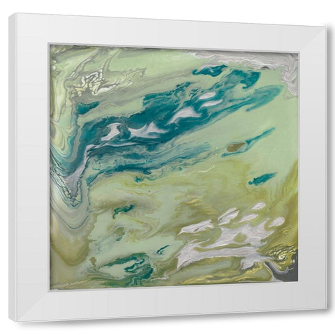 Verdant Swirl II White Modern Wood Framed Art Print by Studio W