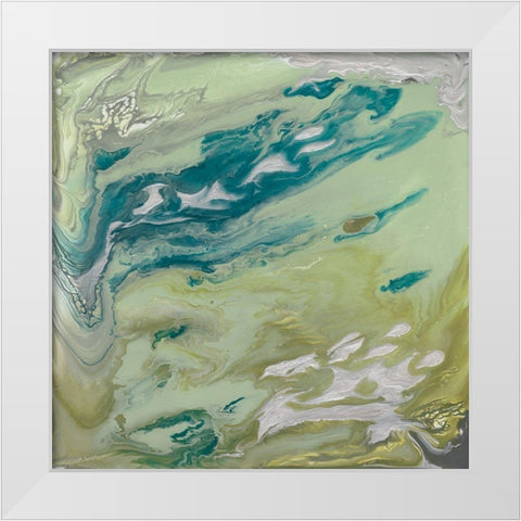 Verdant Swirl II White Modern Wood Framed Art Print by Studio W
