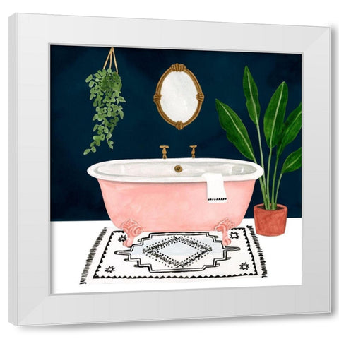 Boho Bath II White Modern Wood Framed Art Print by Borges, Victoria
