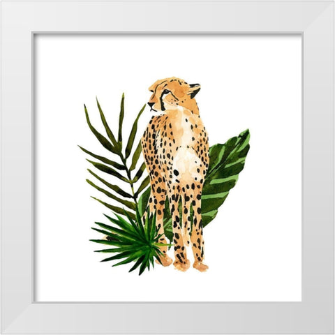 Cheetah Outlook I White Modern Wood Framed Art Print by Warren, Annie