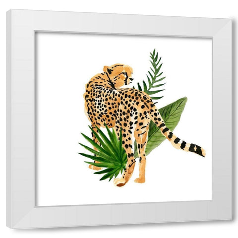 Cheetah Outlook III White Modern Wood Framed Art Print by Warren, Annie