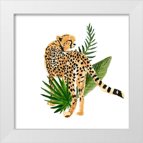 Cheetah Outlook III White Modern Wood Framed Art Print by Warren, Annie