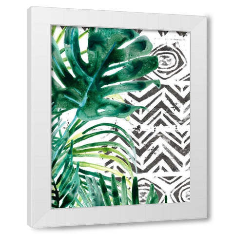 Palm Pattern II White Modern Wood Framed Art Print by Vess, June Erica