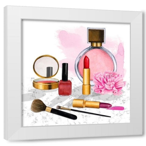 Makeup Counter II White Modern Wood Framed Art Print by Popp, Grace