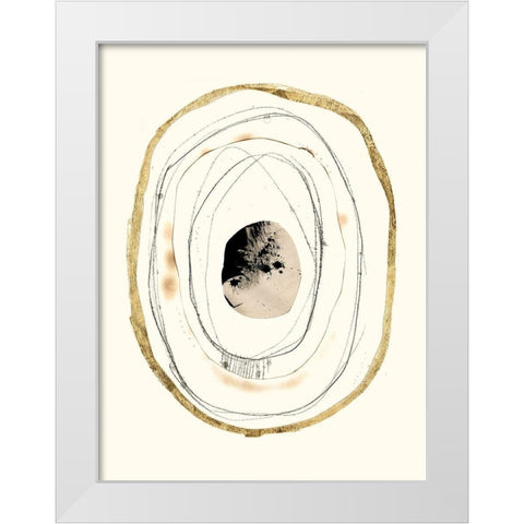 Paper, Gold and Smoke I White Modern Wood Framed Art Print by Goldberger, Jennifer