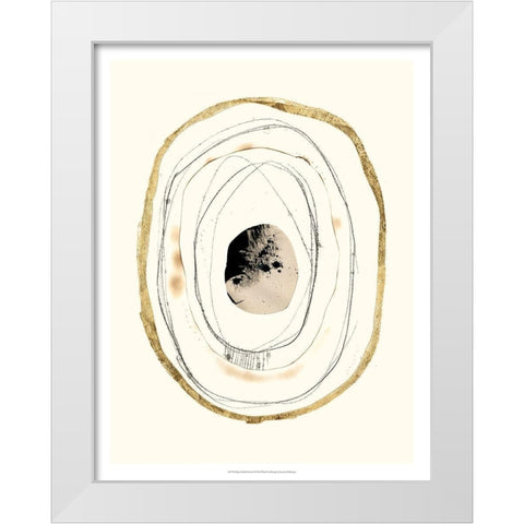 Paper, Gold and Smoke I White Modern Wood Framed Art Print by Goldberger, Jennifer