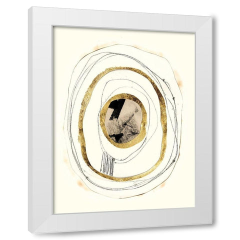 Paper, Gold and Smoke II White Modern Wood Framed Art Print by Goldberger, Jennifer