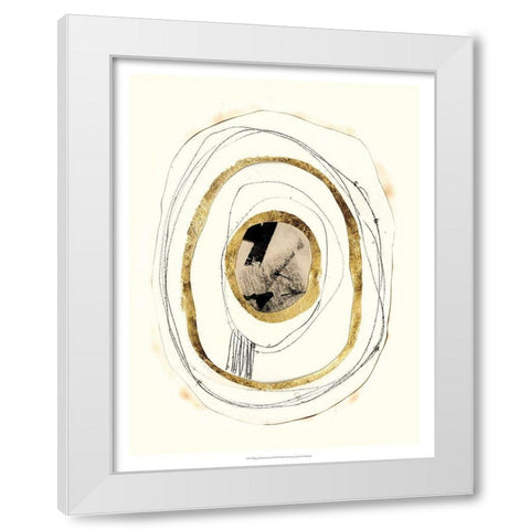Paper, Gold and Smoke II White Modern Wood Framed Art Print by Goldberger, Jennifer