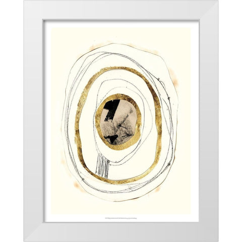 Paper, Gold and Smoke II White Modern Wood Framed Art Print by Goldberger, Jennifer