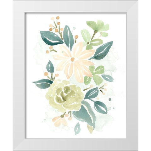 Spring Greens II White Modern Wood Framed Art Print by Vess, June Erica