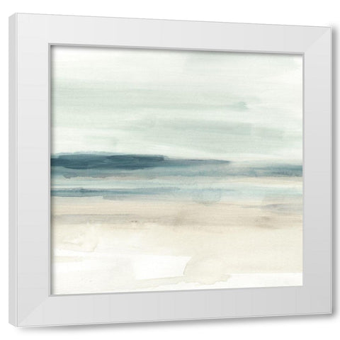 Blue Sands I White Modern Wood Framed Art Print by Vess, June Erica