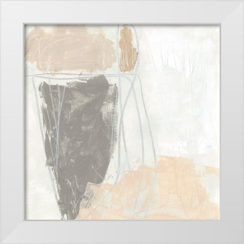 Glyph IV White Modern Wood Framed Art Print by Vess, June Erica