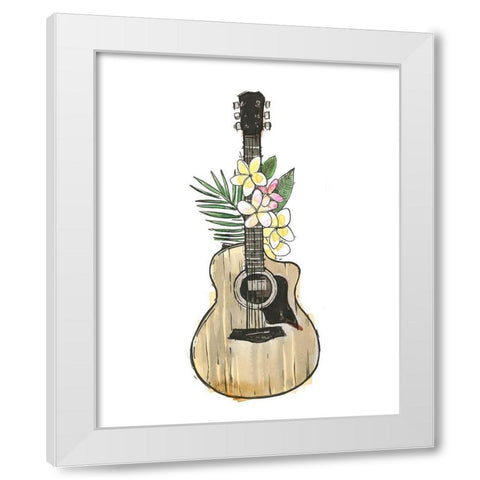 Guitar Foliage I White Modern Wood Framed Art Print by Warren, Annie