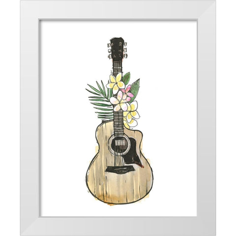 Guitar Foliage I White Modern Wood Framed Art Print by Warren, Annie